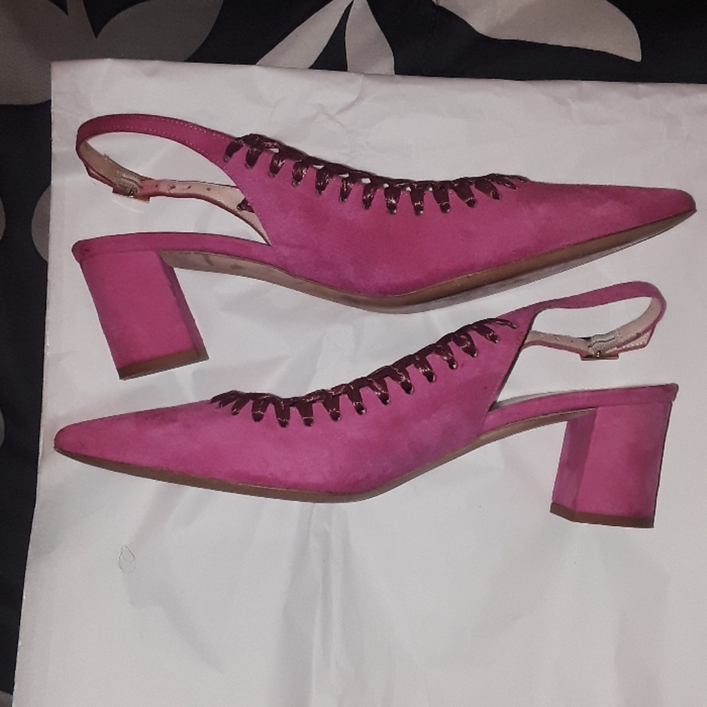Kate spade hot pink sling back pointy shoes